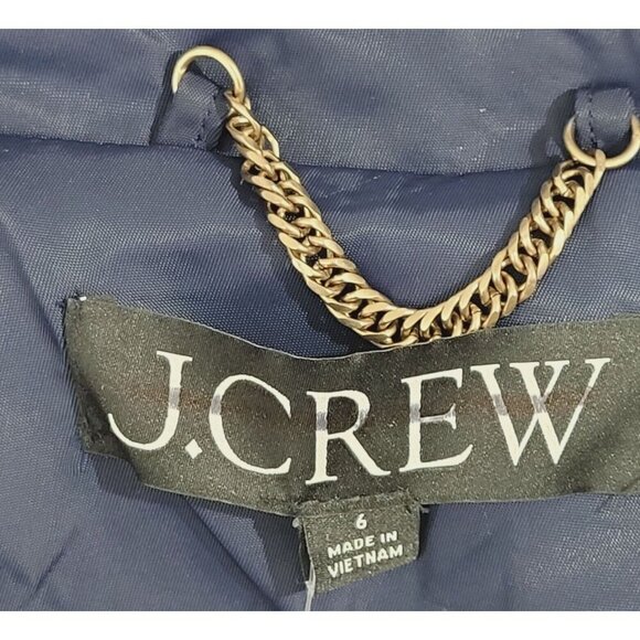 NWT J.Crew Womens Double-Breasted Navy Trench Coat 6 Recycled Polyester Button - Picture 6 of 12